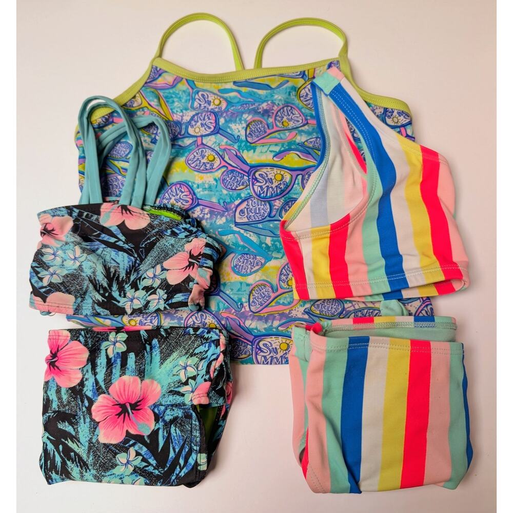 Colorful Assortment Swimsuits Swimwear GIRLS SIZE 10/12L Lot of 3 OP So Justice